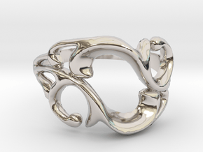 'Like Vines We Intertwine' Ring in Rhodium Plated Brass