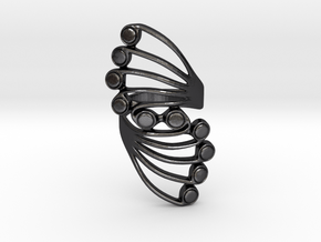 Butterfly Wing Ring Size 5 in Polished and Bronzed Black Steel
