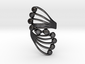 Butterfly Wing Ring Size 8 in Polished and Bronzed Black Steel
