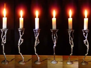 Striding man - 3D printed  candleholder in Polished Bronzed Silver Steel