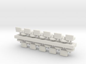 Lunch Stools Squarish HO Scale x11 in White Natural Versatile Plastic