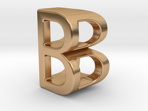 Two way letter pendant - BB B in Polished Bronze