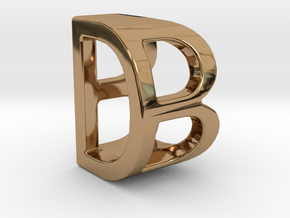 Two way letter pendant - BD DB in Polished Brass