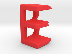 Two way letter pendant - BE EB in Red Processed Versatile Plastic