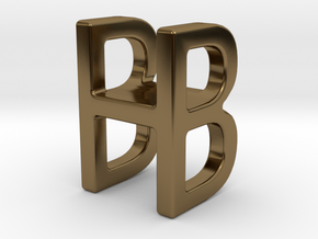 Two way letter pendant - BH HB in Polished Bronze
