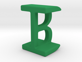 Two way letter pendant - BI IB in Green Processed Versatile Plastic