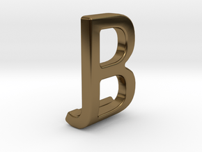 Two way letter pendant - BJ JB in Polished Bronze