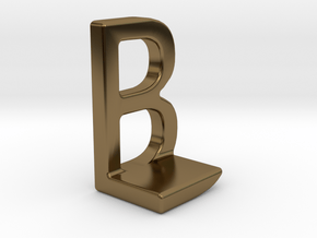 Two way letter pendant - BL LB in Polished Bronze