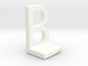 Two way letter pendant - BL LB in White Processed Versatile Plastic