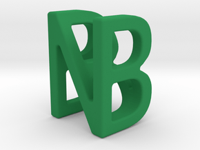 Two way letter pendant - BN NB in Green Processed Versatile Plastic
