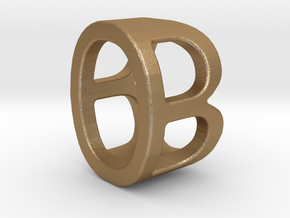 Two way letter pendant - BO OB in Polished Bronze