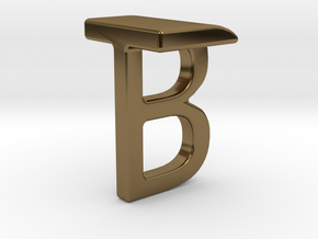 Two way letter pendant - BT TB in Polished Bronze