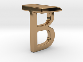 Two way letter pendant - BT TB in Polished Brass