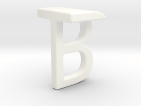 Two way letter pendant - BT TB in White Processed Versatile Plastic