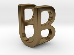 Two way letter pendant - BU UB in Polished Bronze