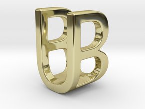 Two way letter pendant - BU UB in 18k Gold Plated Brass