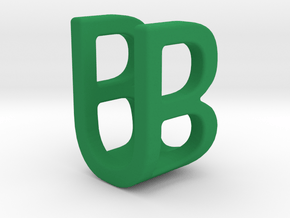 Two way letter pendant - BU UB in Green Processed Versatile Plastic