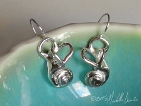 Inner Ear / Cochlea Earring Pair (left & right) in Polished Silver