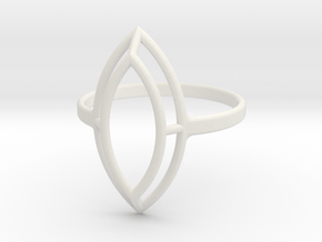 Marquise Simple Wire Ring - US Size 09 in White Natural Versatile Plastic