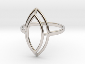 Marquise Simple Wire Ring - US Size 09 in Rhodium Plated Brass