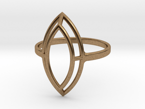 Marquise Simple Wire Ring - US Size 09 in Natural Brass