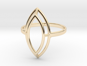 Marquise Simple Wire Ring - US Size 09 in 14K Yellow Gold