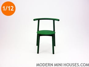 Solo Modern Designer Chair 1:12 scale in Green Processed Versatile Plastic