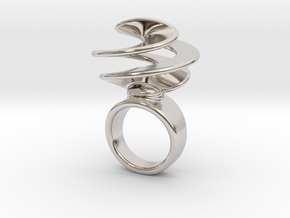 Twisted Ring 14 - Italian Size 14 in Rhodium Plated Brass