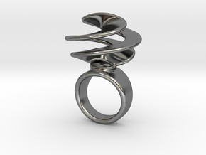 Twisted Ring 14 - Italian Size 14 in Fine Detail Polished Silver