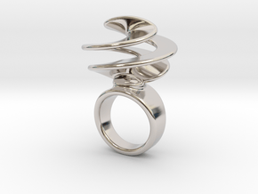 Twisted Ring 15 - Italian Size 15 in Rhodium Plated Brass