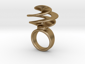 Twisted Ring 17 - Italian Size 17 in Polished Gold Steel