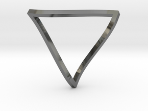 Penrose Triangle - thin in Fine Detail Polished Silver