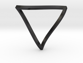 Penrose Triangle - thin in Polished and Bronzed Black Steel
