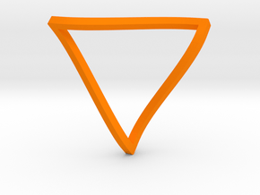 Penrose Triangle - thin in Orange Processed Versatile Plastic