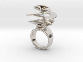 Twisted Ring 30 - Italian Size 30 in Rhodium Plated Brass