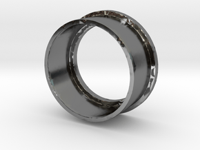 ECG spinner ring (outer ring part 2 of 3) in Fine Detail Polished Silver