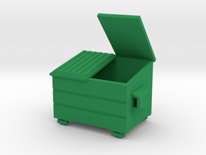 Dumpster Open Lid 'O' 48:1 Scale in Green Processed Versatile Plastic