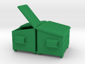 Dumpster - Mixed 'O' 48:1 Scale Qty (2) in Green Processed Versatile Plastic