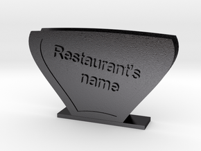 Carry Handkerchiefs with name of Restaurant  in Polished and Bronzed Black Steel