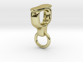 Ossicle Pendant - Stapes (right sided) in 18k Gold Plated Brass