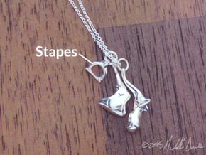 Ossicle Pendant - Stapes (right sided) in Polished Silver
