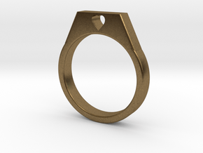 20.57 Mm Ring With Heart in Natural Bronze