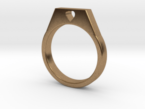 20.57 Mm Ring With Heart in Natural Brass