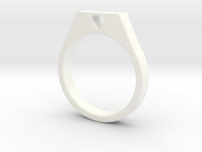 20.57 Mm Ring With Heart in White Processed Versatile Plastic