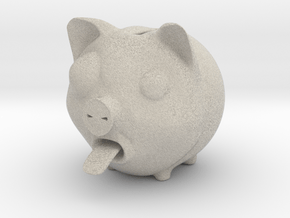 Piggy Banker in Natural Sandstone