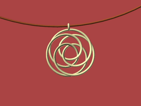 Pendant toroid camelia  in Polished Brass