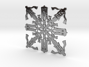Doctor Who: Fourth Doctor Snowflake in Fine Detail Polished Silver