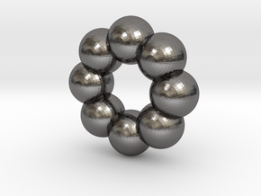 Cute candy DONUT in Polished Nickel Steel