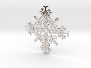 Hawaii Snowflake in Rhodium Plated Brass