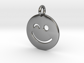 Smilie ( ) in Fine Detail Polished Silver